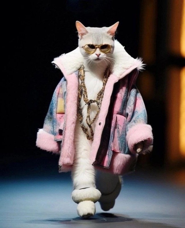Create meme: fashionable cats, fashionable cat, cat 
