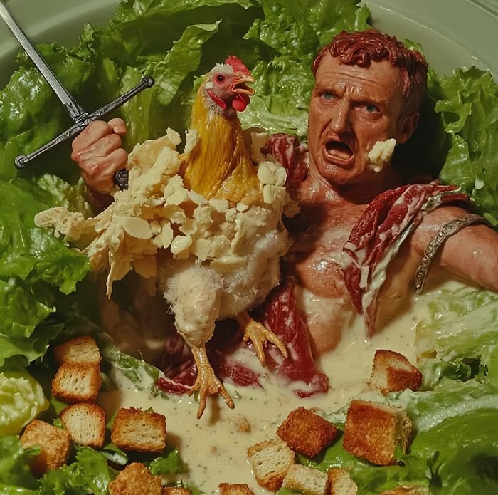 Create meme: caesar salad with chicken, caesar salad with chicken classic, caesar salad with chicken recipe