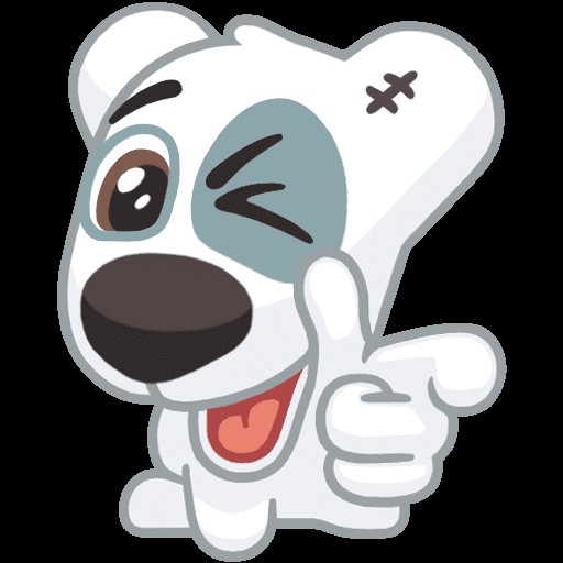 Create meme: spotty dog stickers, spotty stickers, sticker vk doggie