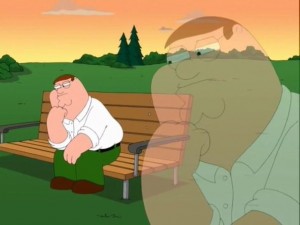 Create meme: Peter Griffin thinks, Peter Griffin psychic meme, Griffin brooding