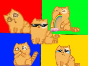 Создать мем: стикеры вк котик персик, кот персик, кот персик недовльный\