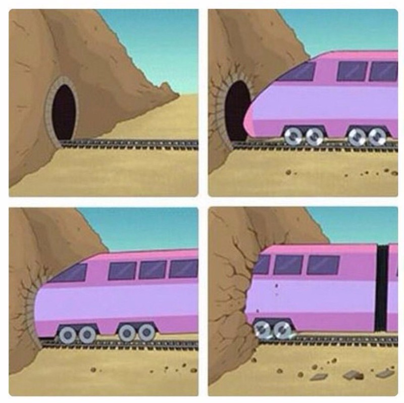 Create meme: family guy train and tunnel, train and tunnel, a train and a small tunnel