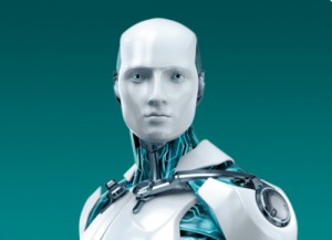 Create meme: robot, eset nod 32 smart security, device