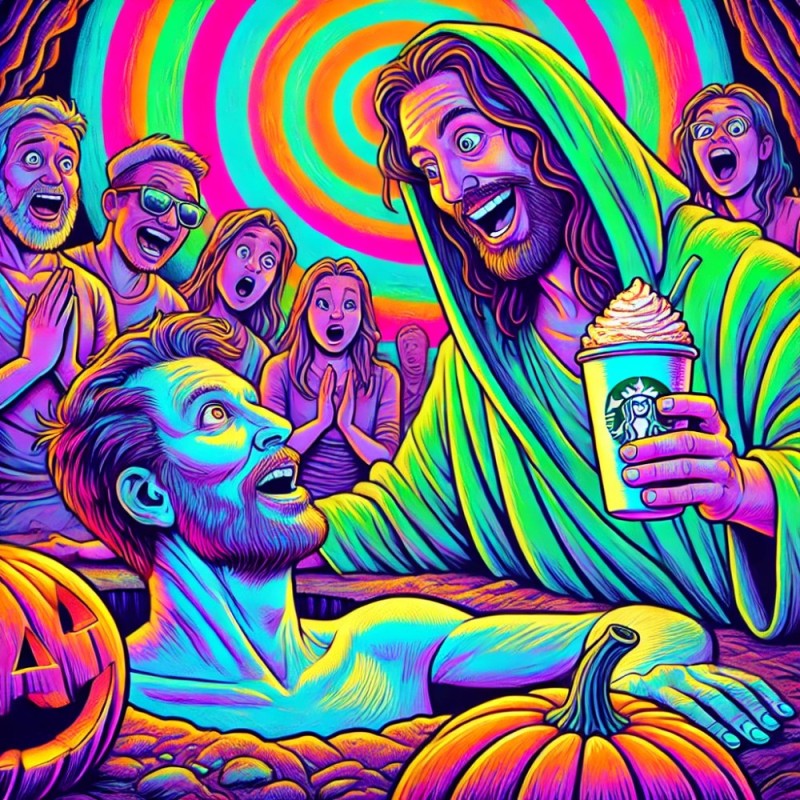 Create meme: psychedelic, painting jesus, jesus art