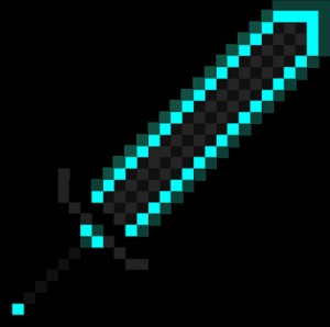 Создать мем: неоновый меч майнкрафт, алмазный меч из блоков в майнкрафте, майнкрафт меч
