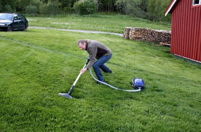 Create meme: vacuuming the lawn, June 8th is the vacuum cleaner's birthday, The vacuum cleaner is funny