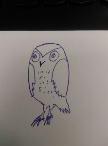 Create meme: owl sketch