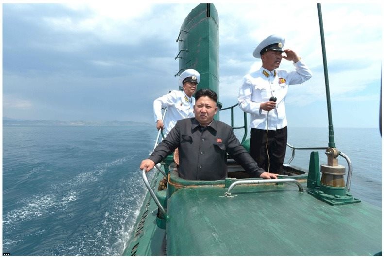 Create meme: Kim Jong-un on a submarine, Kim Jong-un submarine, Kim Jong-UN 