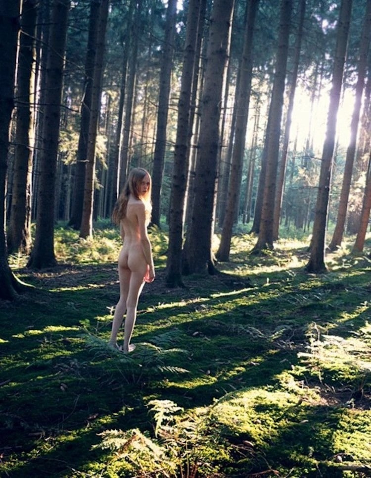 Create meme: nude in nature, girl forest, photos in the forest