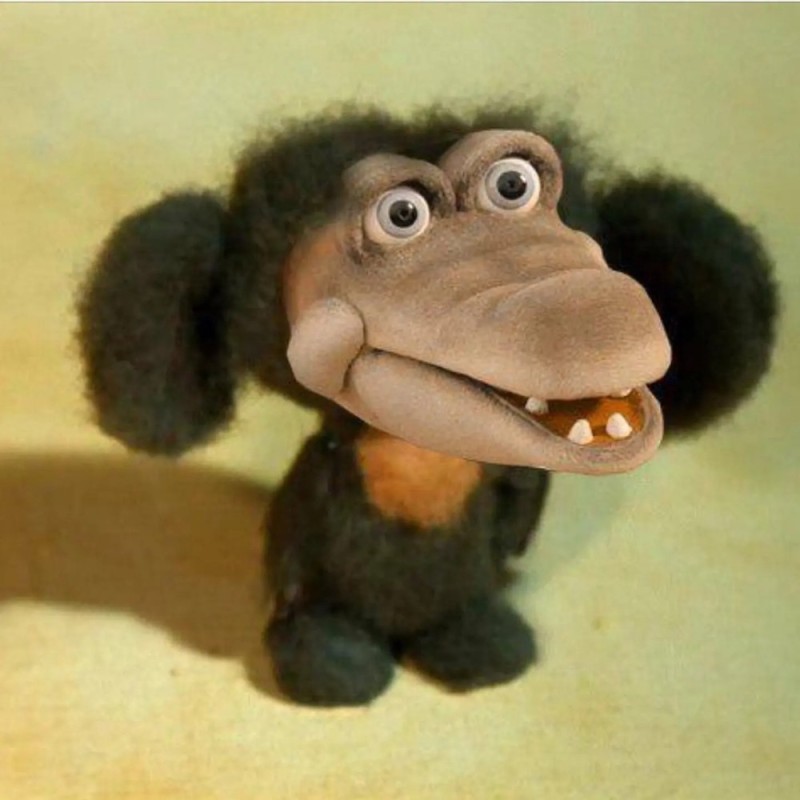 Create meme: Cheburashka cartoon 1969, cheburashka is looking for friends, real Cheburashka