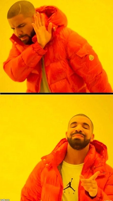 Create meme: Drake the rapper, Drake in the orange jacket, Drake meme template