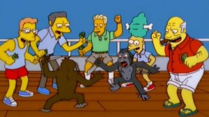 Create meme: the simpsons movie, monkeys fight the simpsons, the monkey from the simpsons