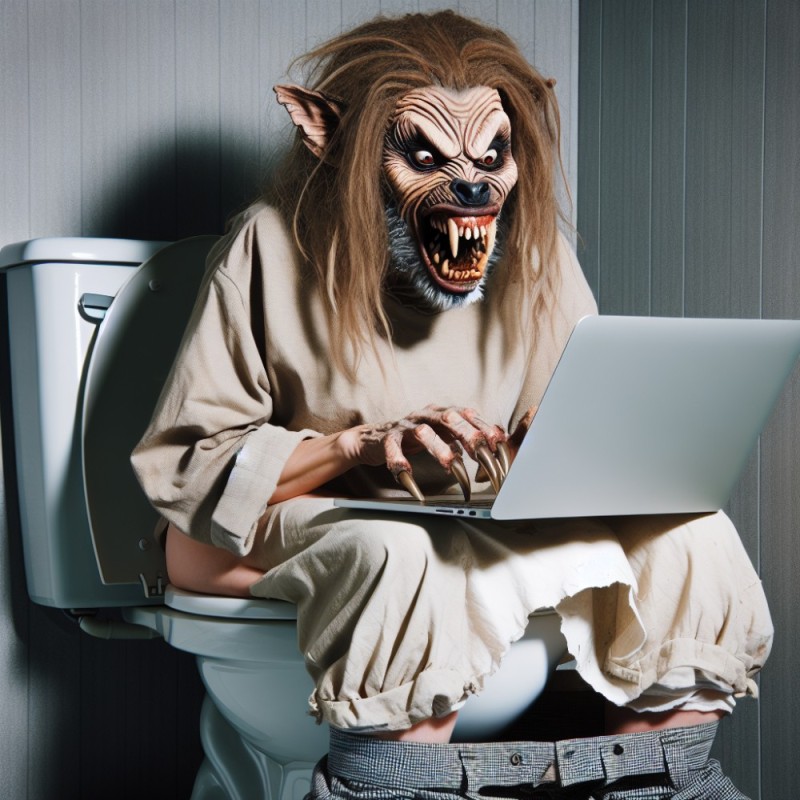 Create meme: The monster in the toilet, darkness, horror 
