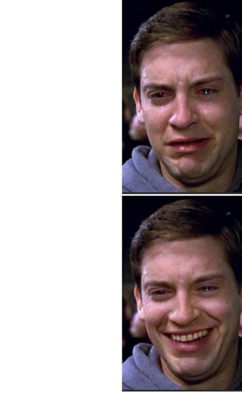 Создать мем: плачущий тоби магуайр, мем с плачущим питером паркером, кадр из фильма