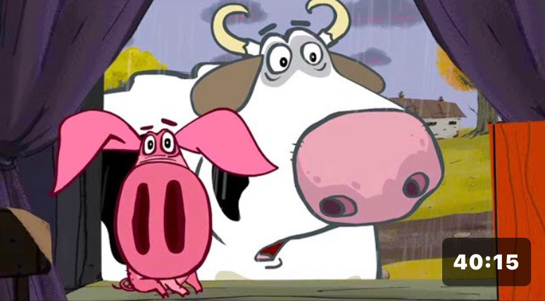 Создать мем: поросёнок мультфильм гора самоцветов, мультик про свинью, мультфильм про поросёнка на ферме