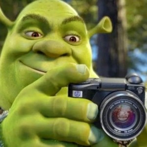 Create meme: Shrek the camera original, Shrek with a camera, Shrek, king
