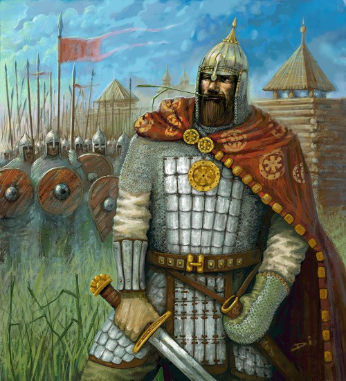 Create meme: the knight is an ancient Russian warrior hero, the hero evpatiy kolovrat, Warrior of Russia art