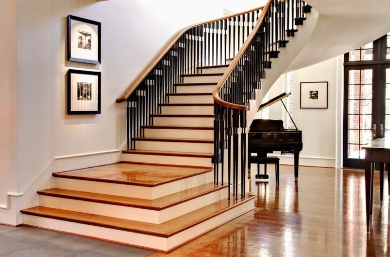 Create meme: beautiful wooden stairs, ladder, staircase in private house