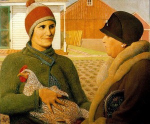 Create meme: grant wood pregnant, grant wood works, grant wood paintings