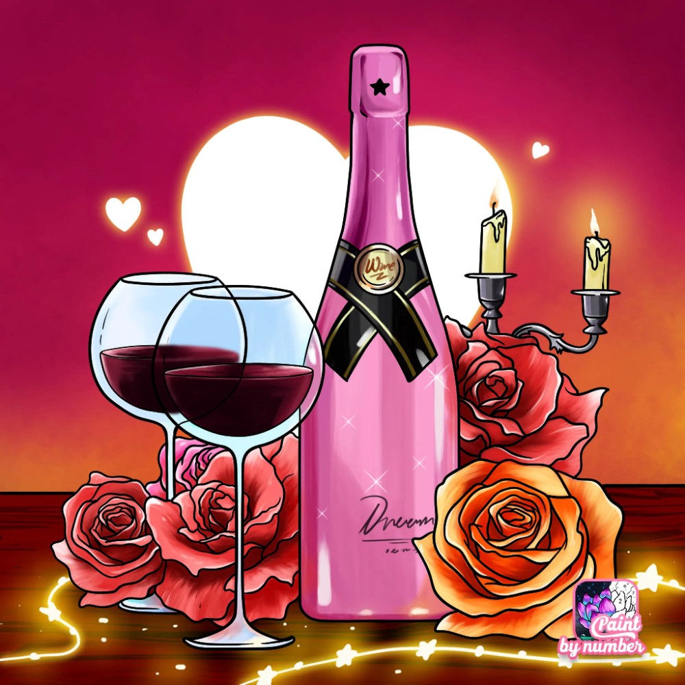 Розовое шампанское иллюстрации