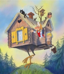 Create meme: the hut of Baba Yaga cartoon, fabulous hut on chicken legs pictures, hut on chicken legs Baba Yaga