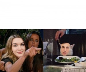 Create meme: memes, the meme with the cat and the girls, a woman and a cat meme