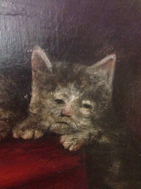 Создать мем: кошка, коты на картинах, котик художник