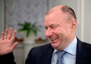 Create meme: Vladimir Potanin laughs, Russian billionaires, Potanin laughs