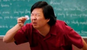 Create meme: A Chinese man with a magnifying glass