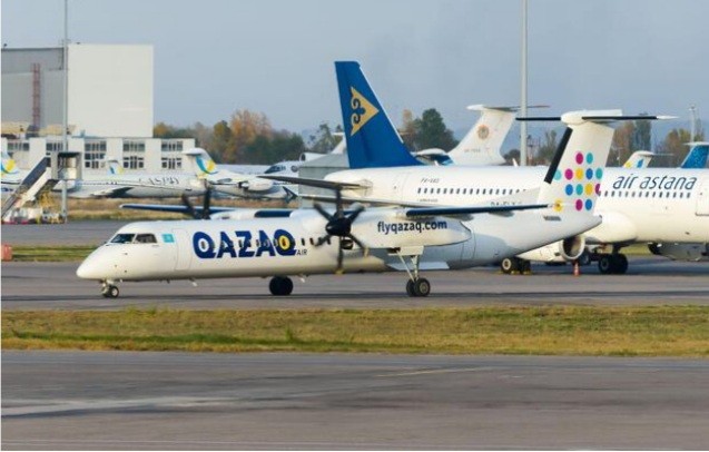 Создать мем: de havilland dhc 8-400, qazaq air dhc8 dash 8-400, qazaq air