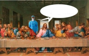 Create meme: the mystery of the last supper by Leonardo da Vinci, Leonardo da Vinci the last supper