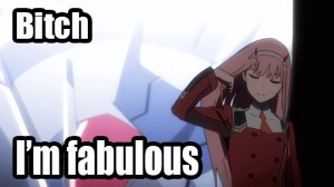 Создать мем: darling in the franxx мем, цикличная гиф zero two, zero two gif stars