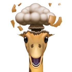 Create meme: smiley brain explosion, smiley brain explosion, memoji giraffe