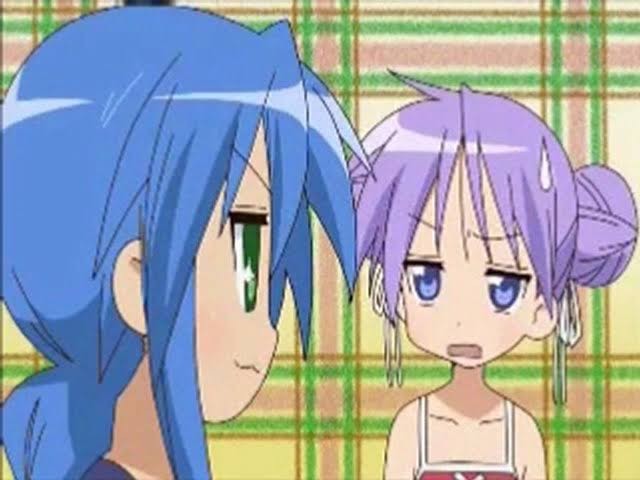 Create meme: anime , lucky star , lucky star voice acting anchor