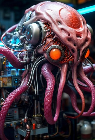 Create meme: robot octopus, The octopus monster, art octopus