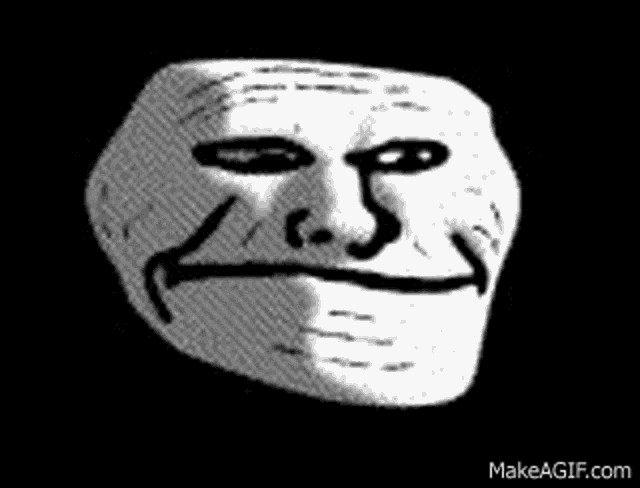 Create meme: trollface is scary, the smiling troll, sad trollface