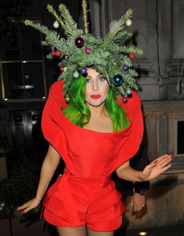 Create meme: Lady Gaga's Christmas tree, lady Gaga, Lady Gaga Christmas tree