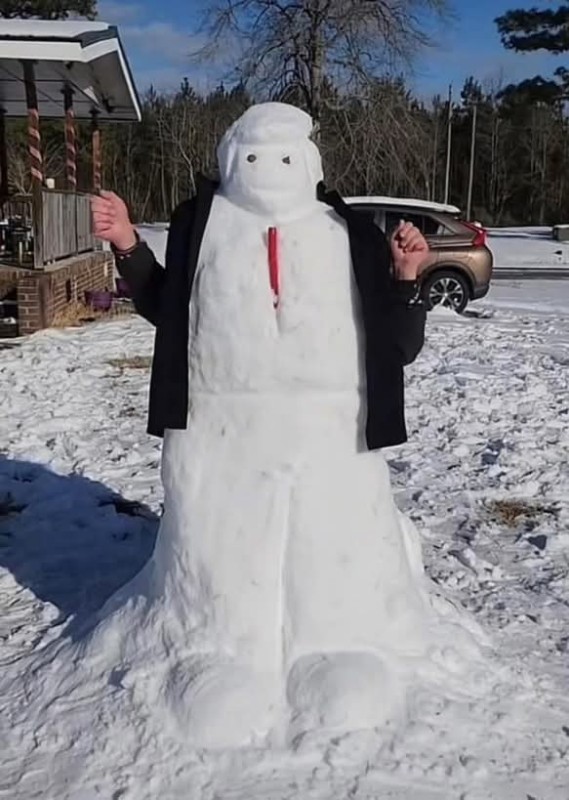 Create meme: snowman made of snow, the snowman is funny, unusual snowmen