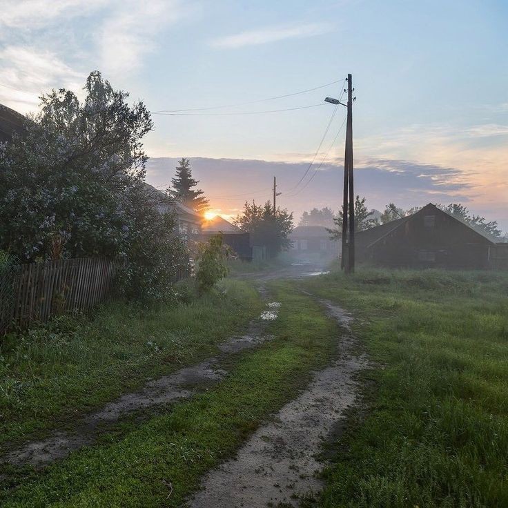 Create meme: village , morning in the village, nature village