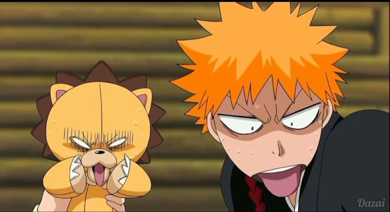 Create meme: bleach con, Ichigo Kurosaki and Kon, bleach anime