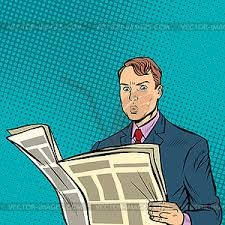 Create meme: pop art newspaper, journalism illustrations, arty the man with the newspaper