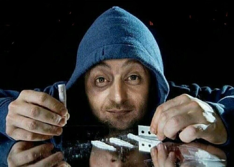 Create meme: a frame from the movie, sniffing cocaine, Zelensky addict