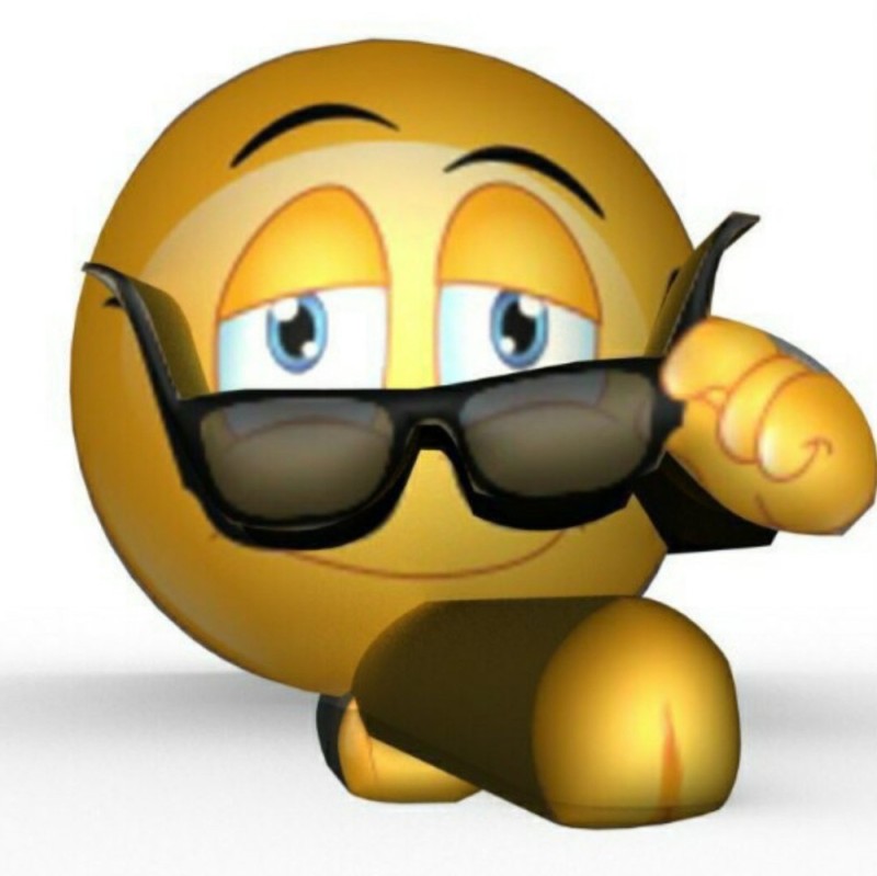 Create meme: the smiley face is cool, cool smileys, smiley with glasses