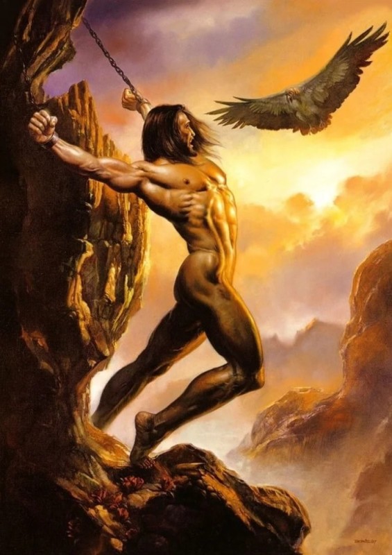 Create meme: Prometheus the god, Prometheus chained, prometheus myth