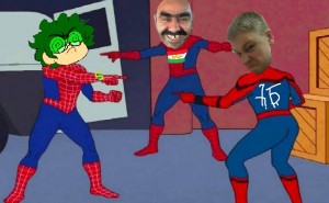 Создать мем: человек паук мем, 3 человека паука мем, человек паук и человек паук мем
