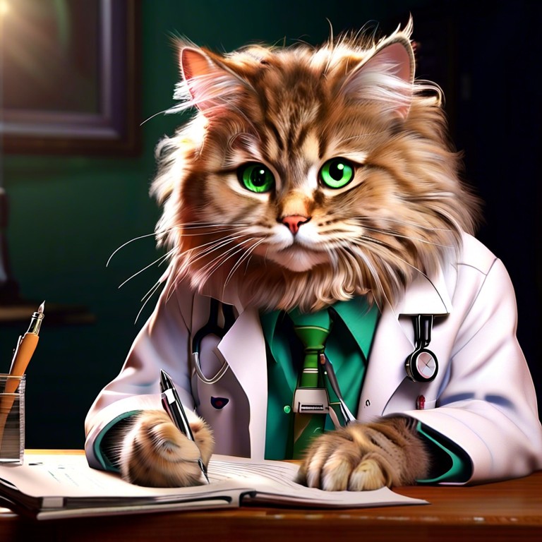 Create meme: the cat doctor, the cat doctor, cat scientist 