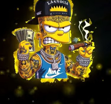 Create meme: Bart Simpson , Bart Simpson gangster, bārts simpsons