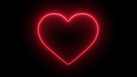 Create meme: neon heart on black background, hearts, neon hearts