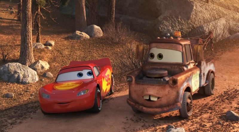 Create meme: cars lightning mcqueen, cars 2 2011 mater cartoon, Lightning McQueen and the master