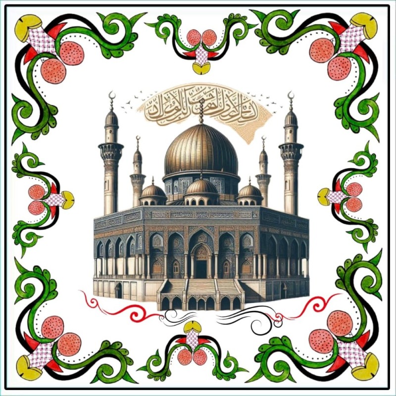 Create meme: Painting of a mosque, mosque coloring book, Muslim painting